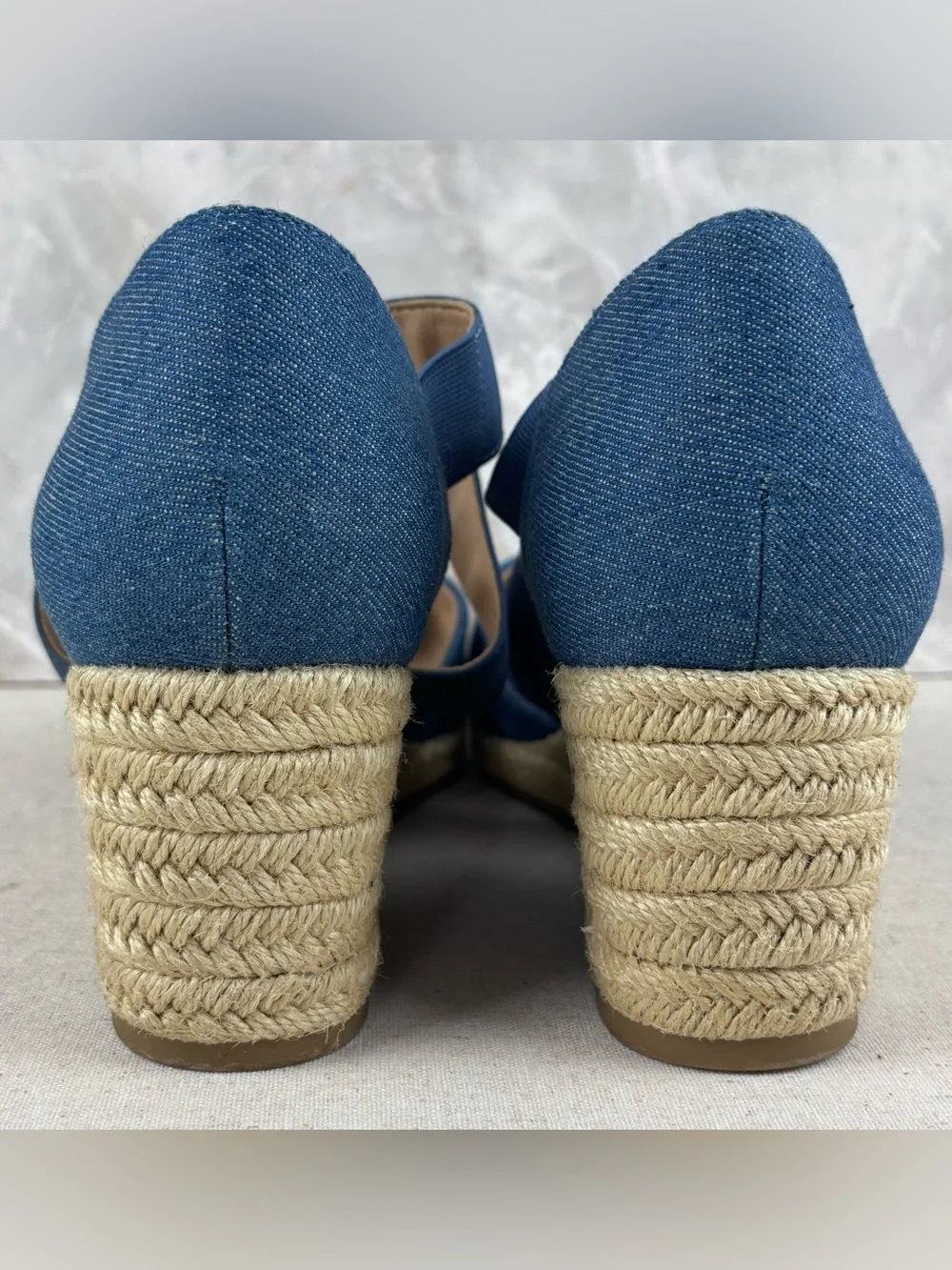 Dream Pairs Denim Blue Espadrille Wedge Sandals Women’s 10 Summer